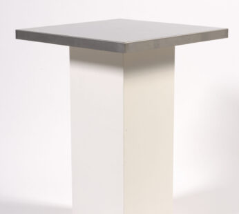 Statafel RVS 80 x 80 met witte zuil